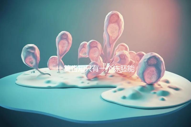 一篇告知只有一個凍胚能否移植，機會有多大做之前都看看